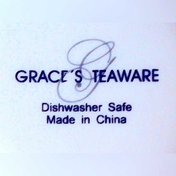 GRACES TEAWARE SILVER METALLIC BUTTERFLY’S FLAT CUP SAUCER SET NEW PORCELAIN - Picture 9 of 9